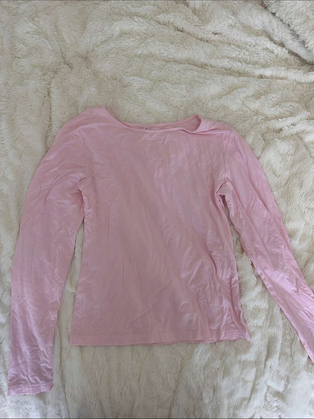 Women's Long-Sleeve Pink Crewneck Top